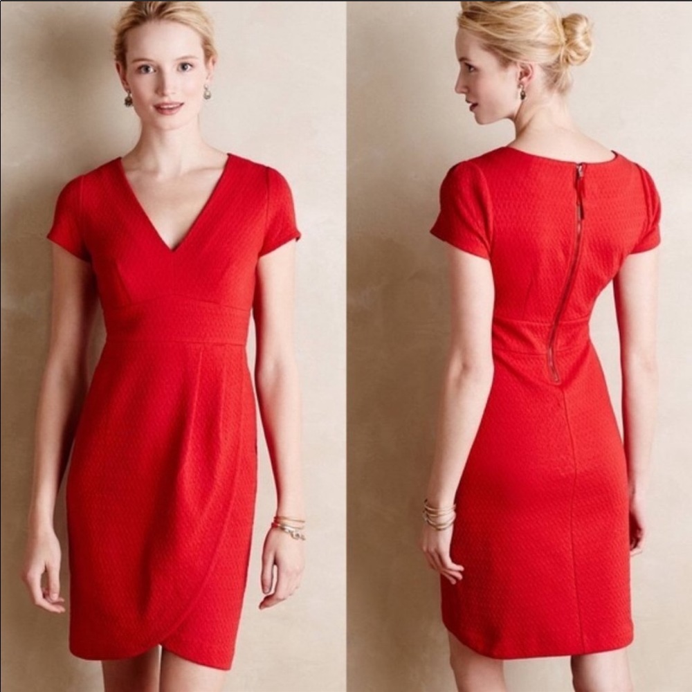 Anthropologie Maeve Red Dress - Small EUC